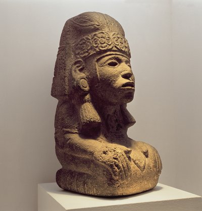 Pot in the form of a kneeling figure by Mayan